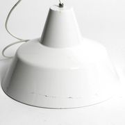 Two 50s metal enamel ceiling lamps by Axel Wedel Madsen for Louis Poulsen