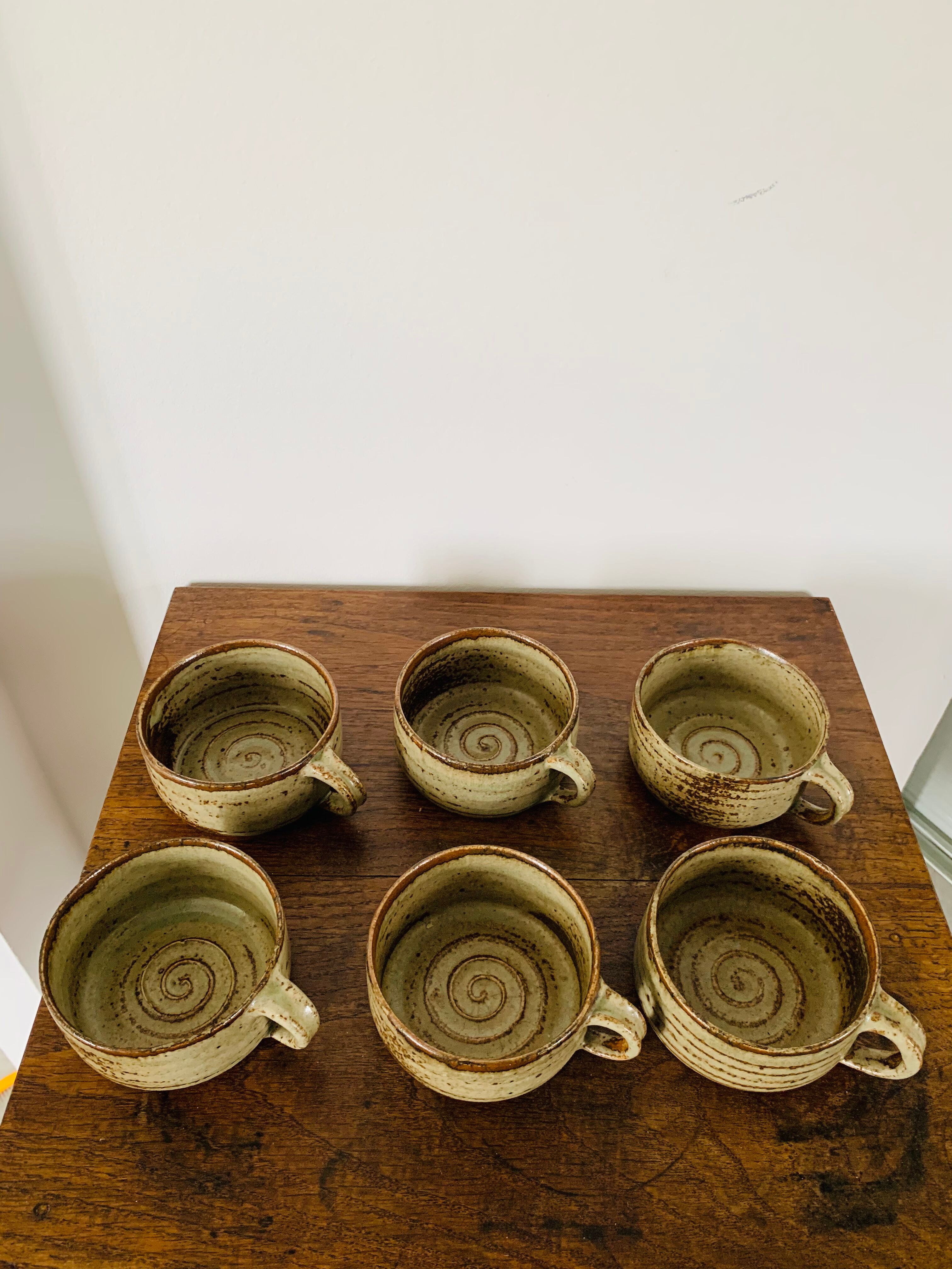 Lot of Villenauxe sandstone cups Made in France