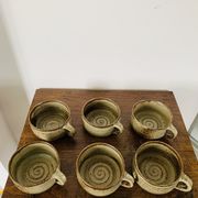 Lot of Villenauxe sandstone cups Made in France