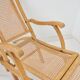Chaise longue bois et cannage