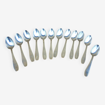 12 art deco spoons silver metal goldsmith's hallmark