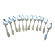 12 art deco spoons silver metal goldsmith's hallmark