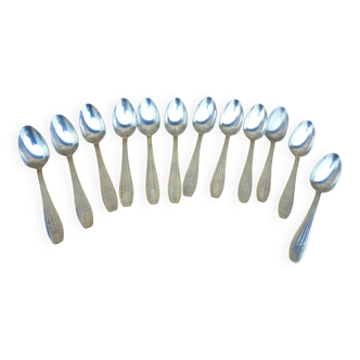 12 art deco spoons silver metal goldsmith's hallmark