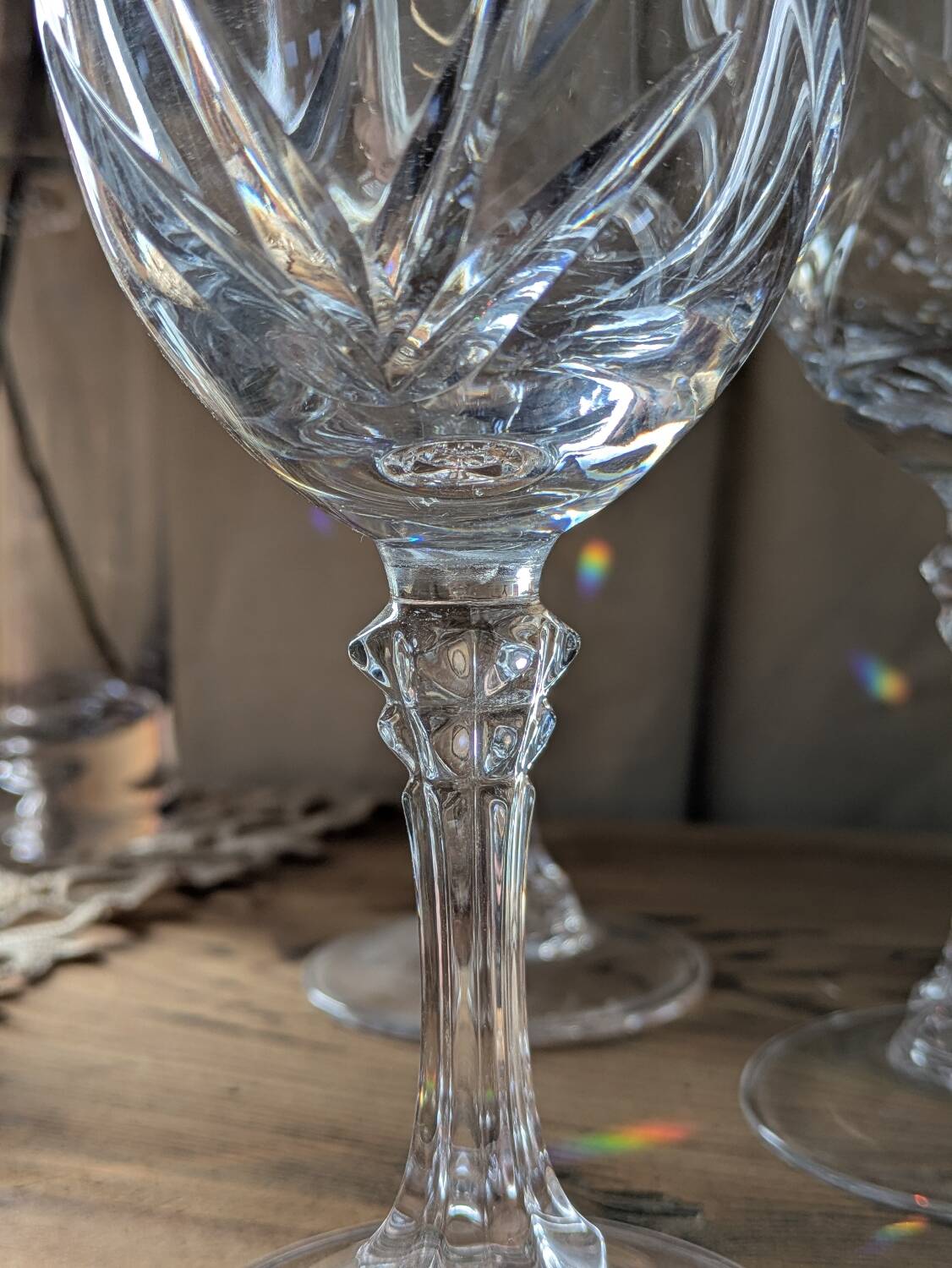 Crystal footed glasses