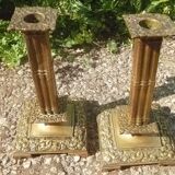 Pair of brass candlesticks, vintage