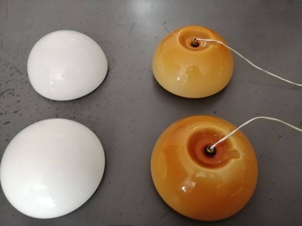 Paire de lampes de table en verre vintage