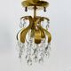 Palwa crystal flush mount by Ernst Palme, brass pineapple, 1960s, Germany