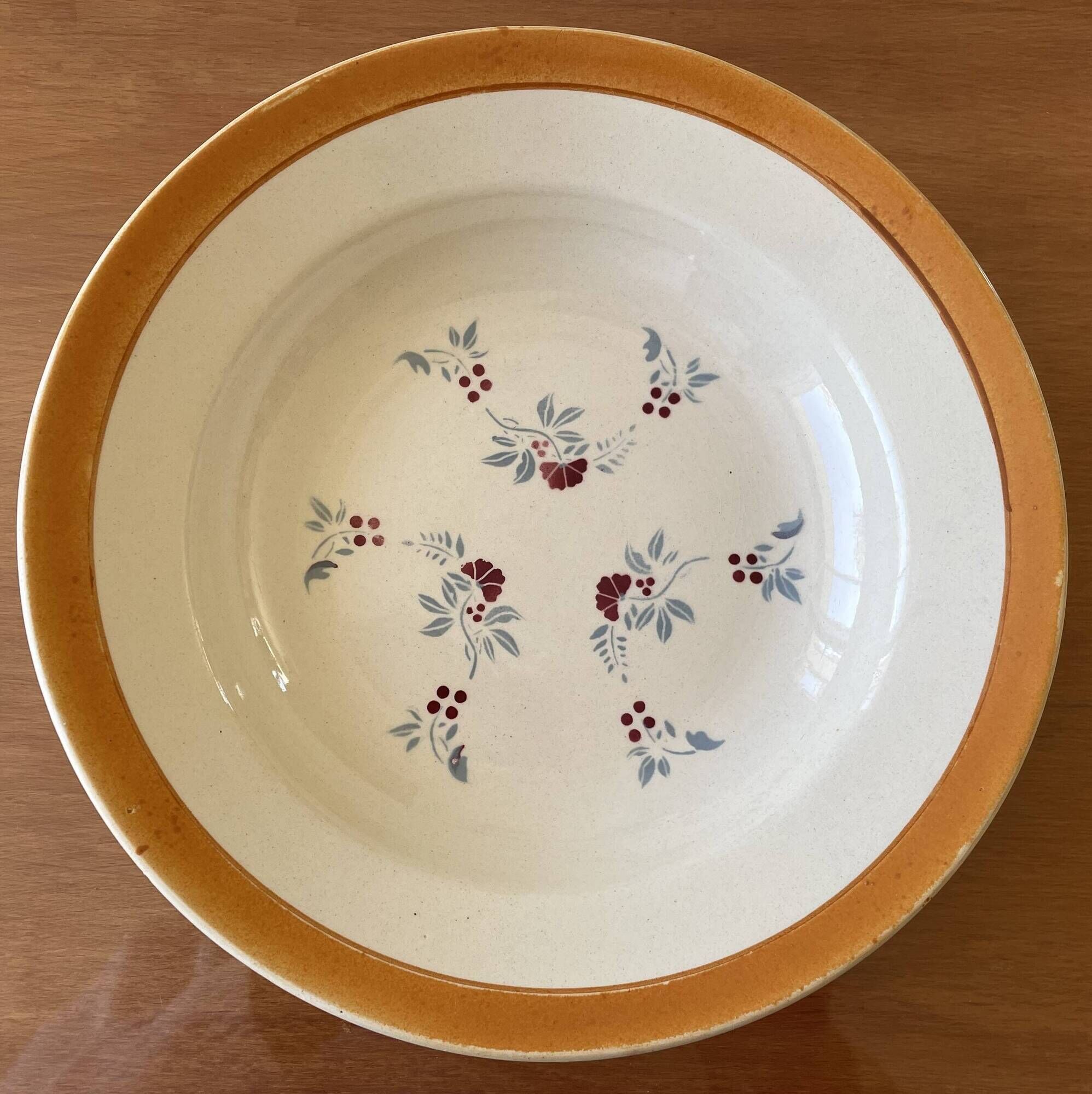 6 antique deep plates in pexonne faience (lorraine)