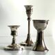 Vintage chrome metal candle holders