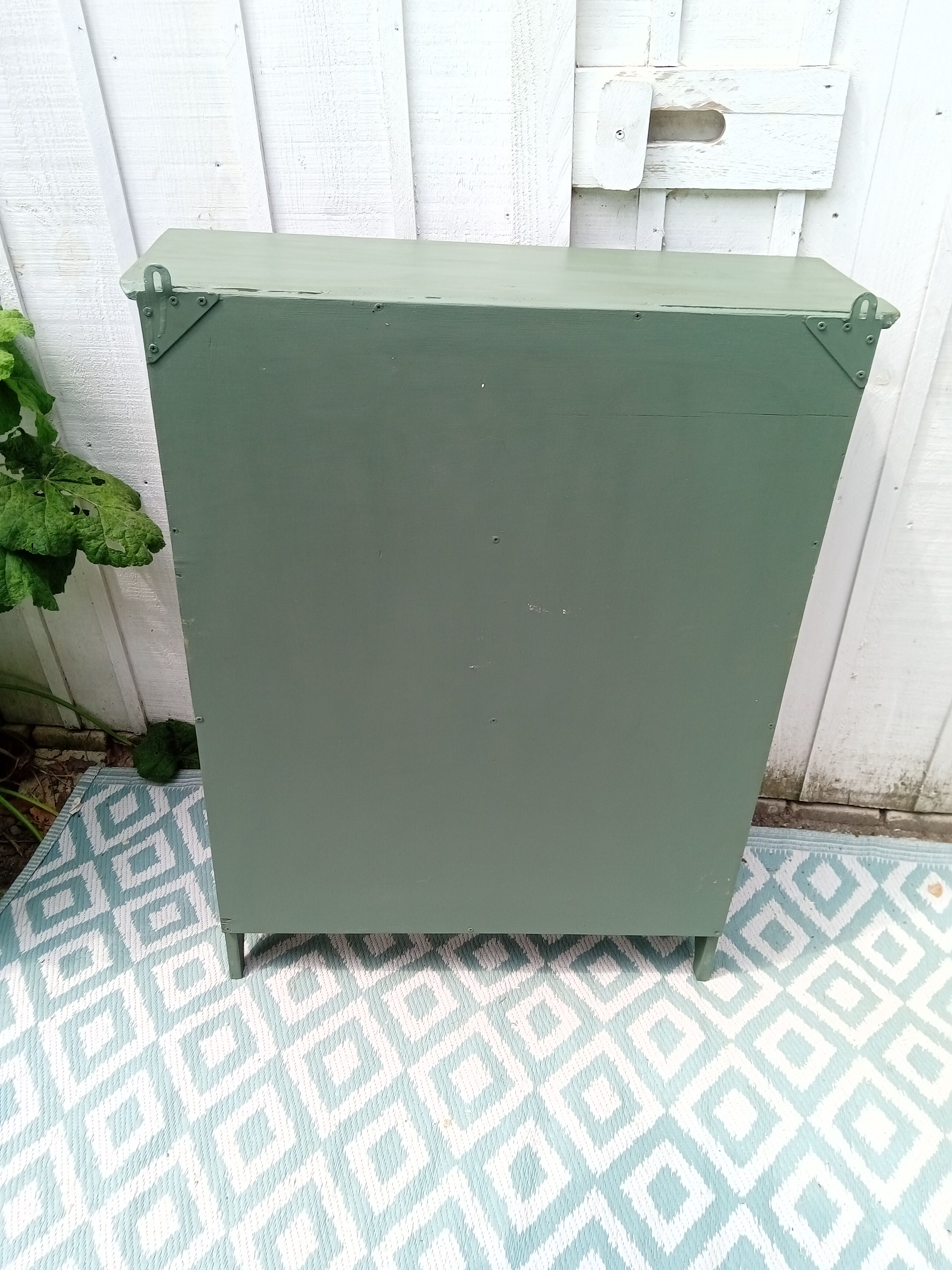 Patinated wooden shelf