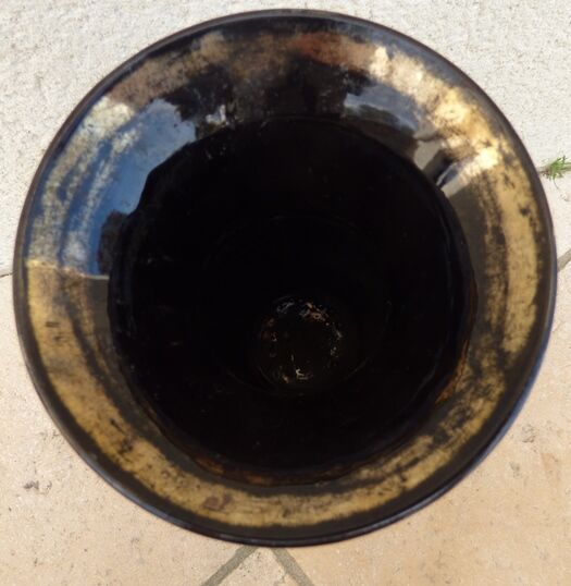 Navy blue and gold vase