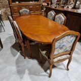 Cherry wood table and chairs set