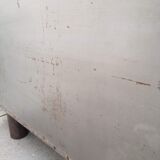 Antique workshop workbench, vintage, metal and wood