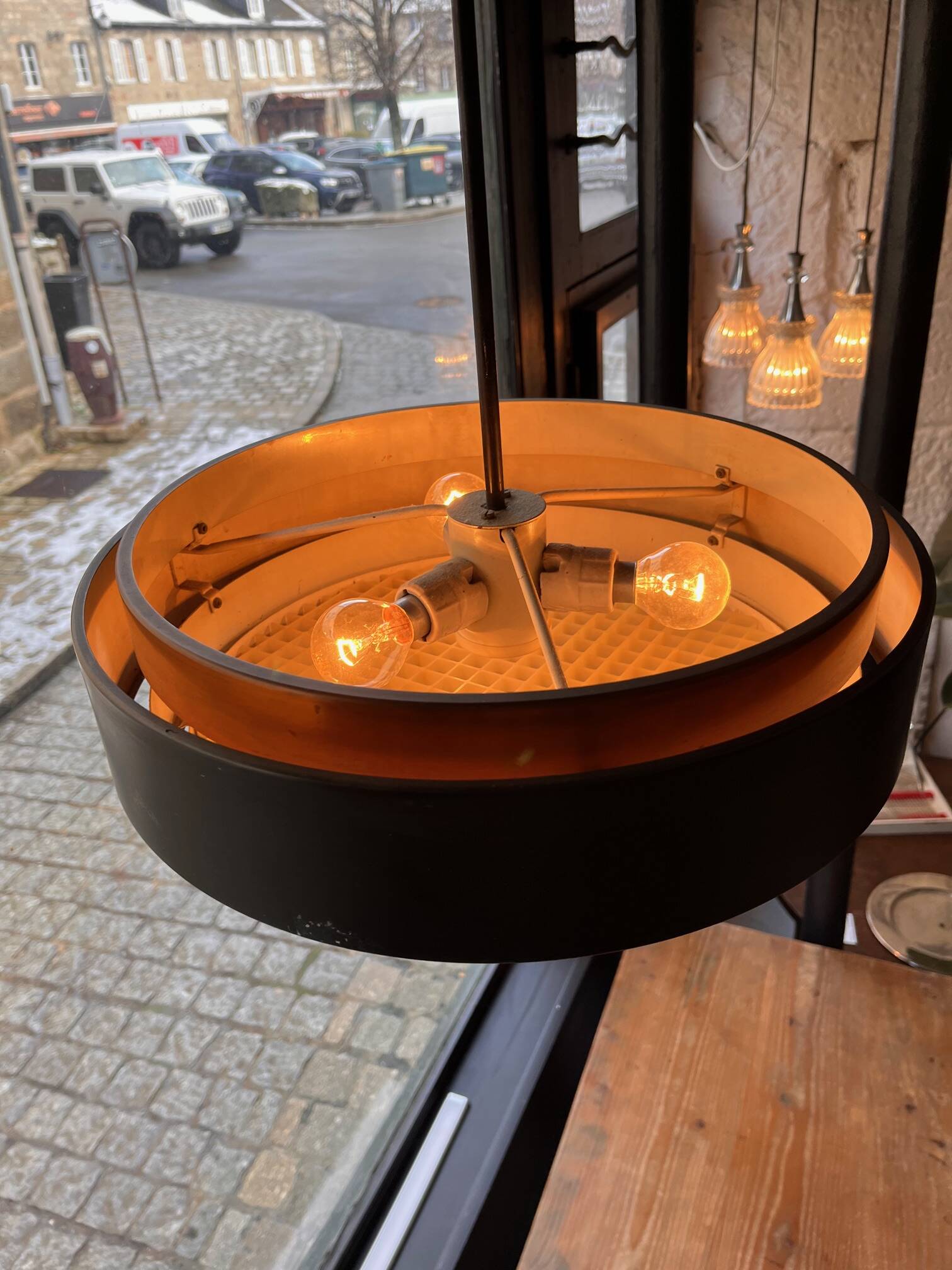 Metal pendant light from the 1950s