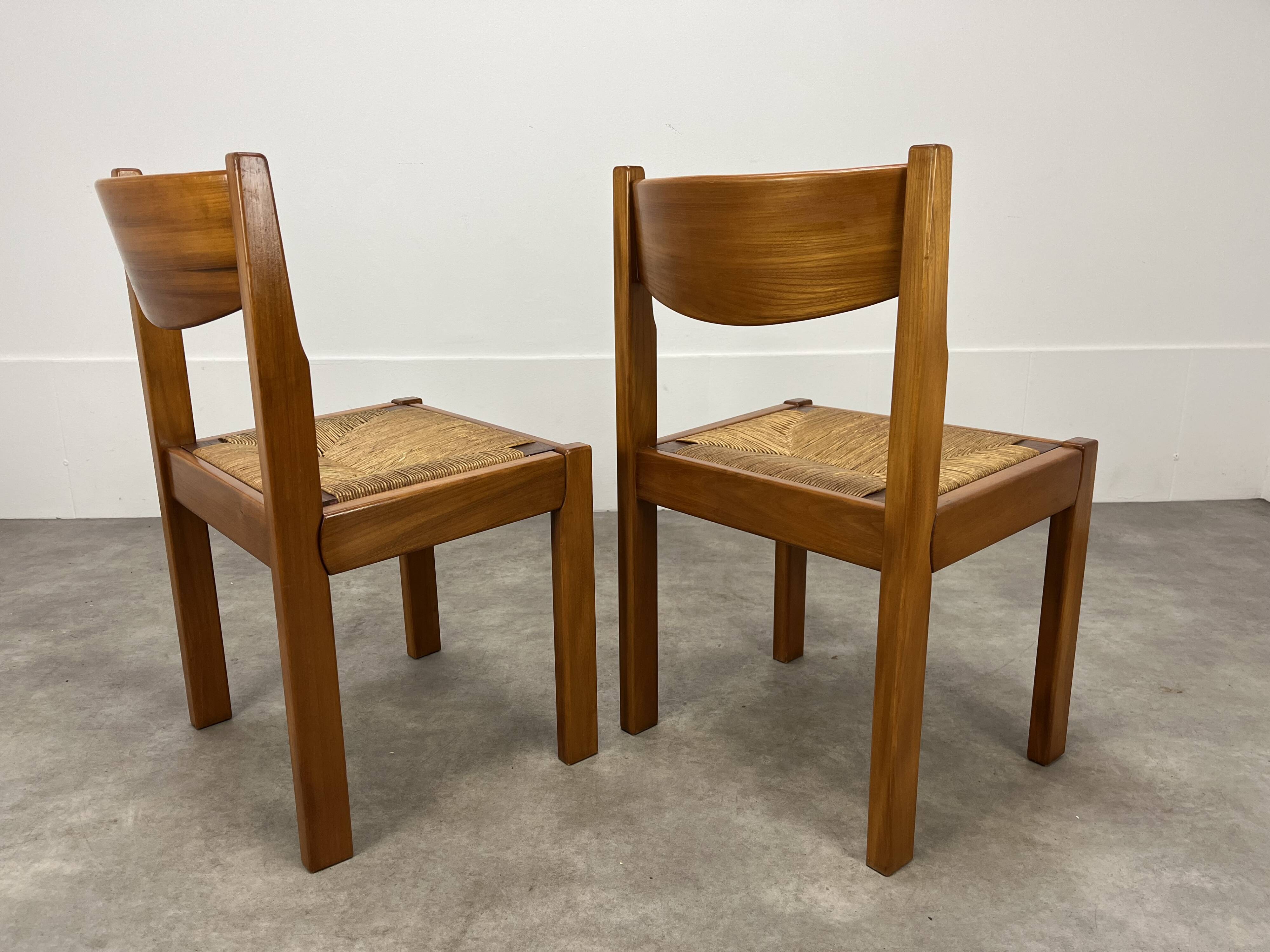 Paire de chaises maison Regain en orme et paille