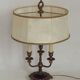 French Empire Style 3 Light Boulotte Table Lamp with Lion Feet and Shade