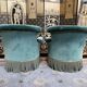 Paire de fauteuils crapaud époque Napoléon III velours vert