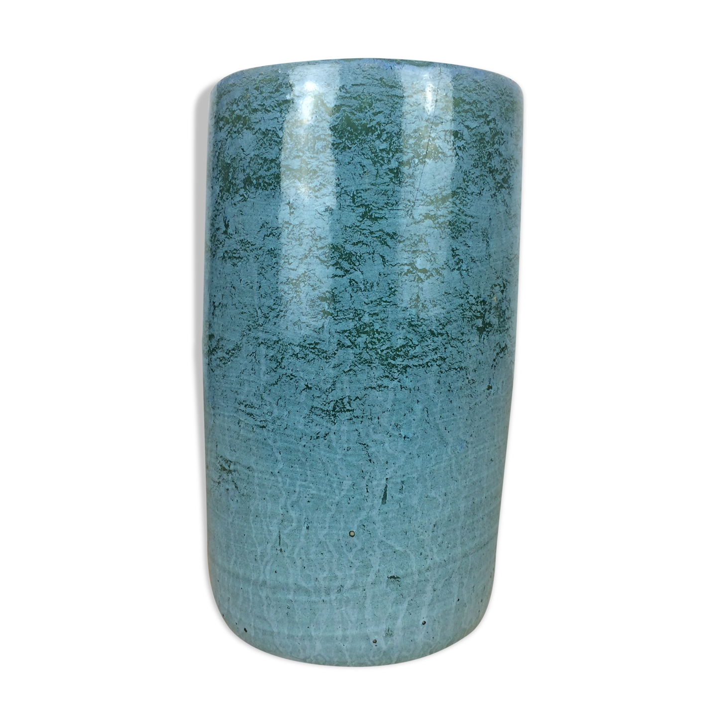 Blue ceramic roller vase