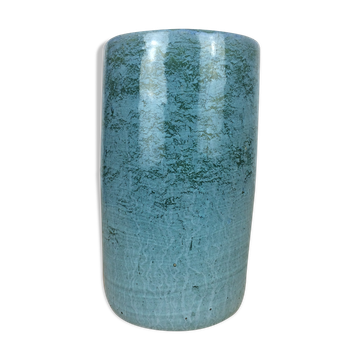 Blue ceramic roller vase