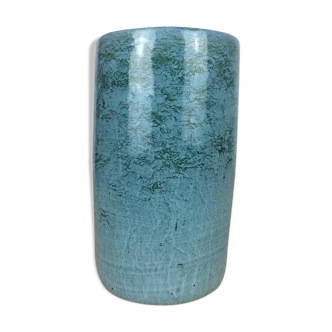 Blue ceramic roller vase