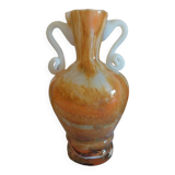 Vase in opaline and marbled glass paste Italy