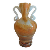 Vase in opaline and marbled glass paste Italy