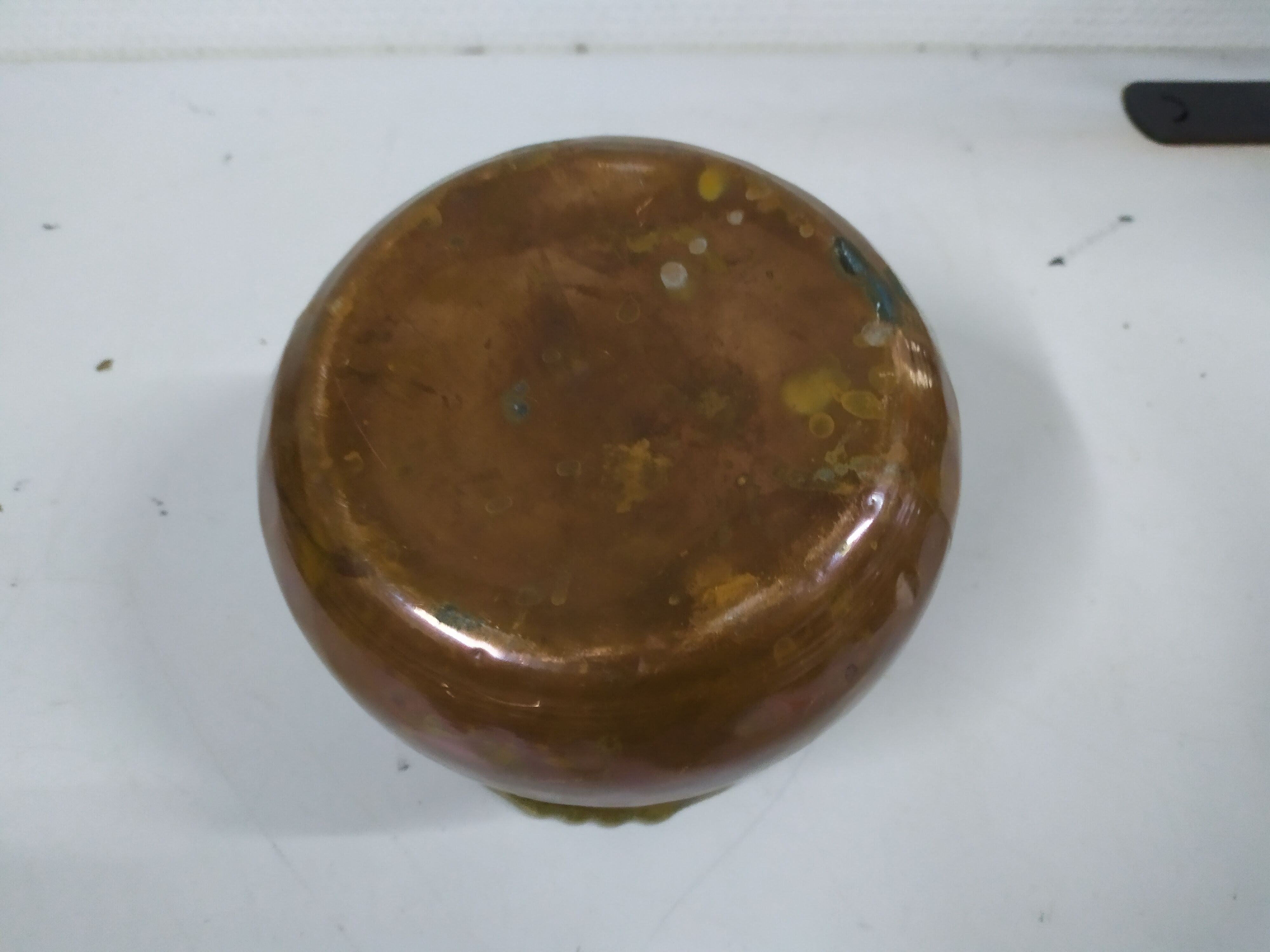 Old copper cauldron