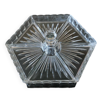 Compartmented glass serving dish