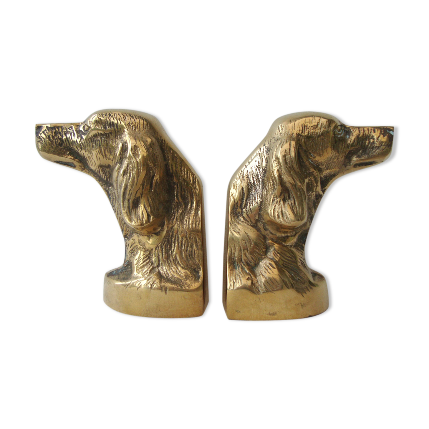 Brass cockers dog bookends