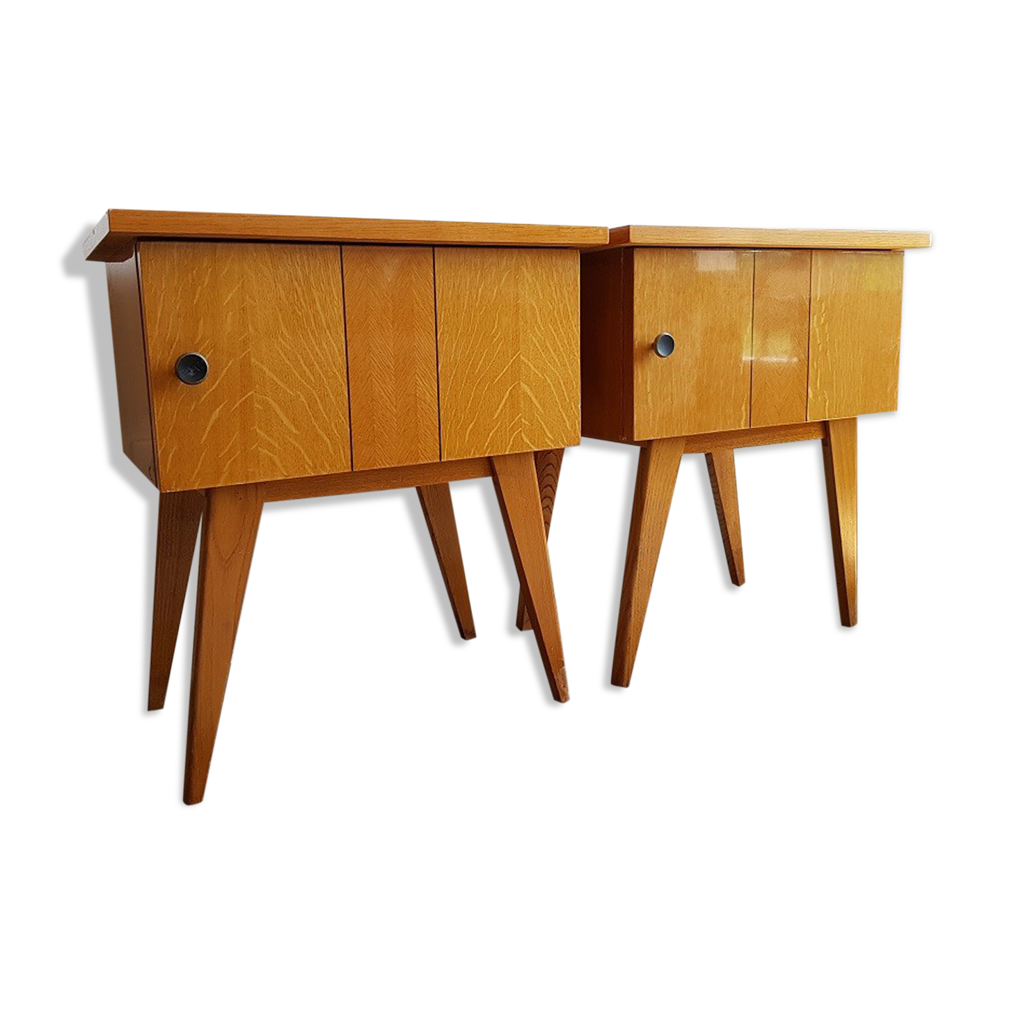 Pair of nightstands compass legs  60s