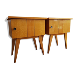 Pair of nightstands compass legs  60s