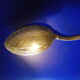 6 silver mocha spoons, 2 punches