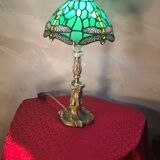 Lampe Art Nouveau en bronze, style Rocaille