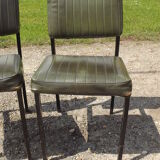 Pair of chairs 60s iron and skai