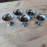 5 antique stainless steel ice cream cups