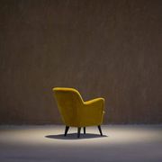Vintage yellow velvet armchair, France 1960s