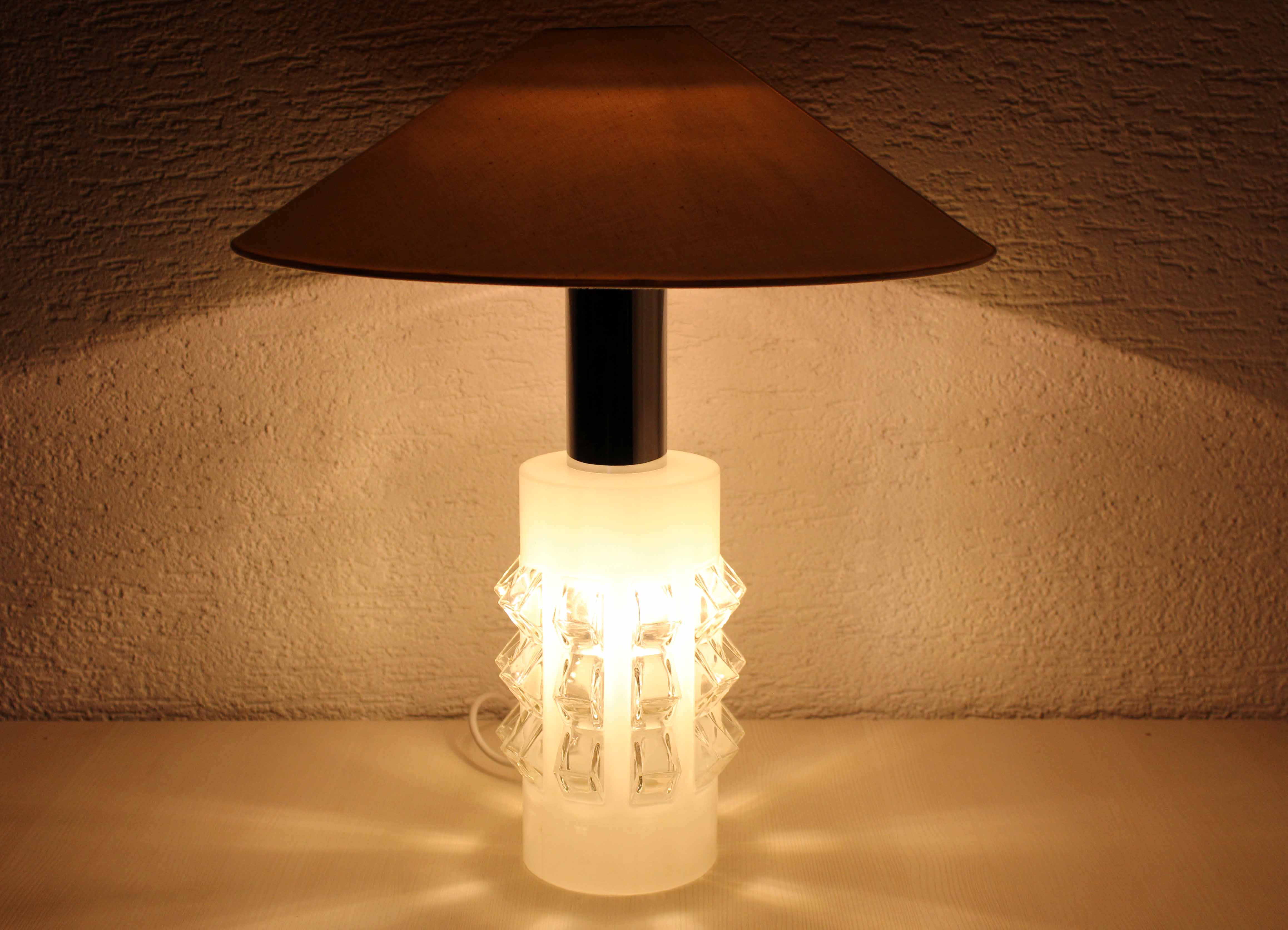 Glass table lamp 1970