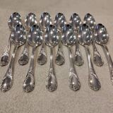 12 silver-plated dessert forks by Christofle Marly, 18.8cm