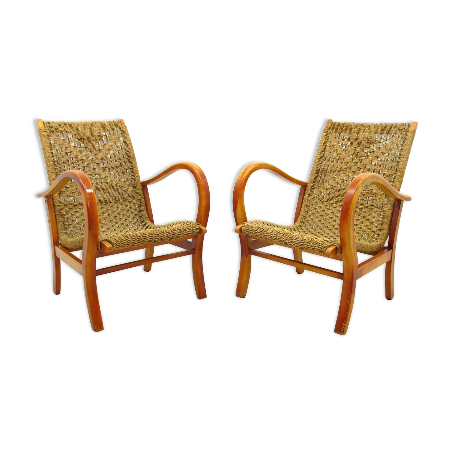 Chaises en corde vintage, 1970