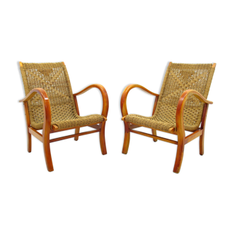Chaises en corde vintage, 1970