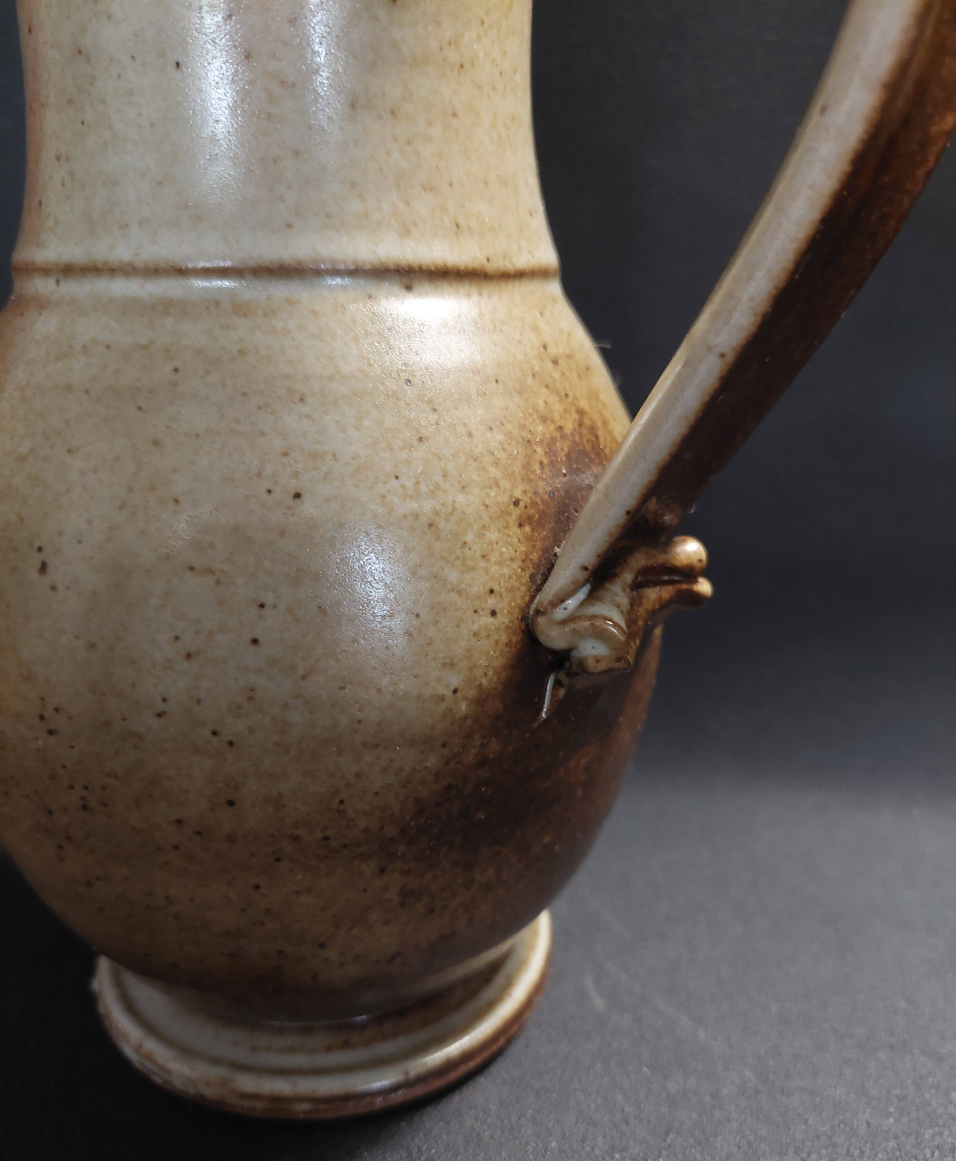 Stoneware pitcher signed Tournay, 1970s