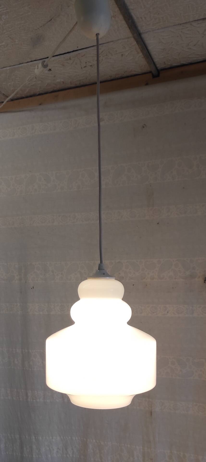 Scandinavian style suspension lampshade in opaline - mid 20th century.