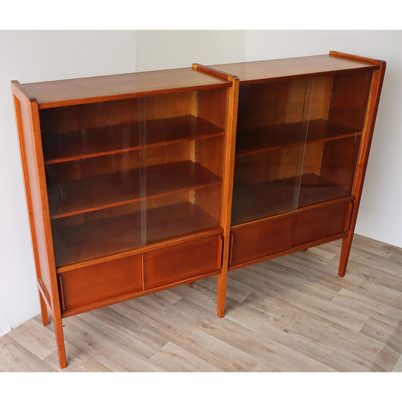 Bibliothèque avec étagères en bois 1960