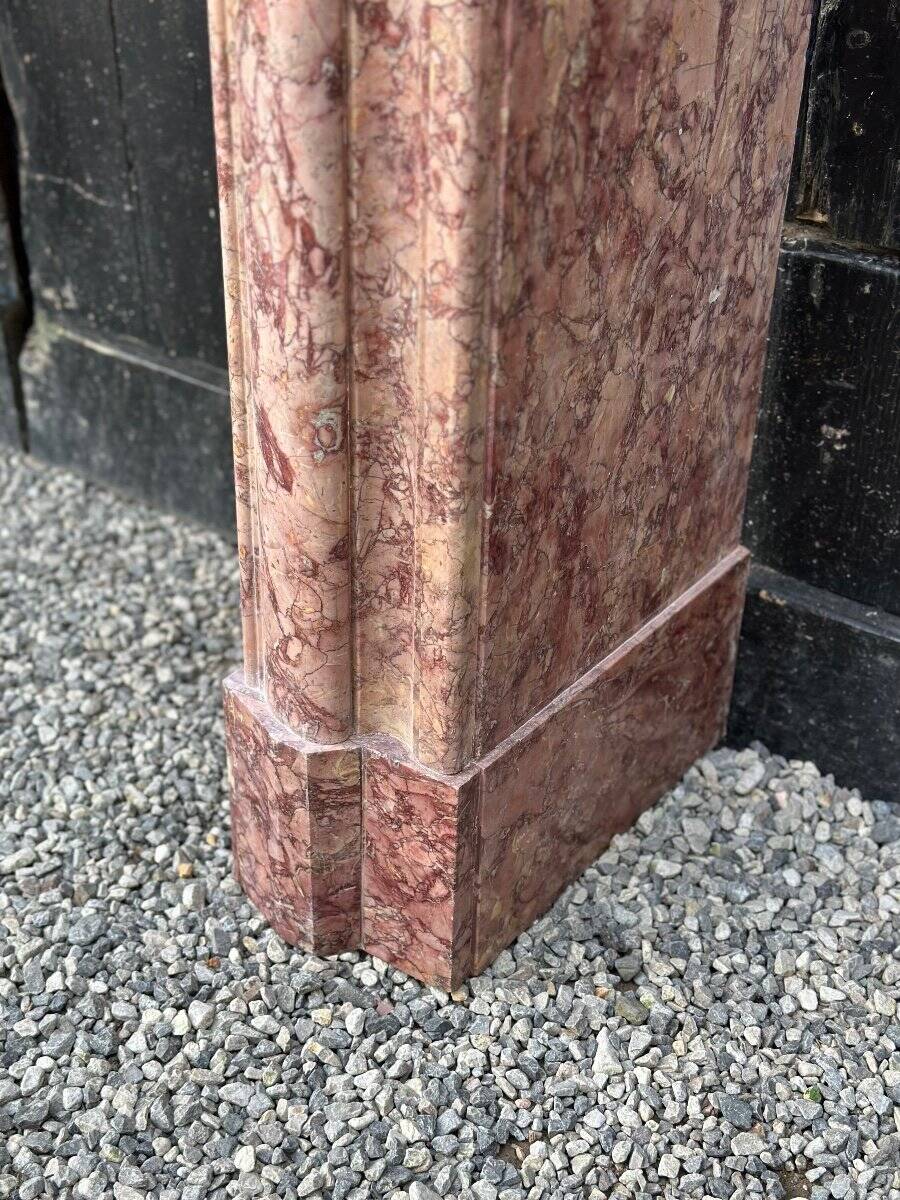 Louis XIV Style Fireplace In Purplish Brocatelle Marble Circa 1880