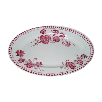 Plat ovale en faience sarreguemines modèle elise (36,5 x 24,2 cms)