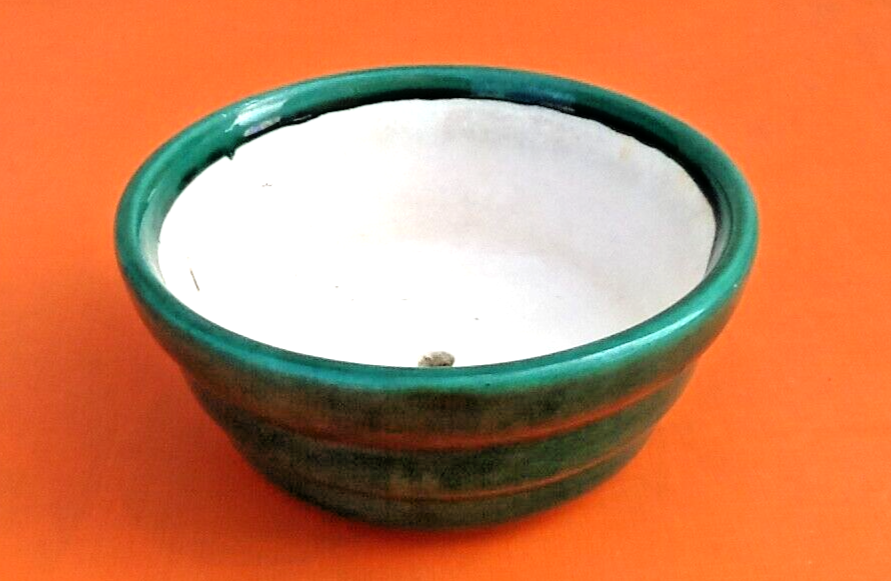 Céramique vernissée cache-pot vert années 1950
