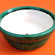 Céramique vernissée cache-pot vert années 1950