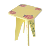 Wooden tabouret, hand-painted, vintage French Copy