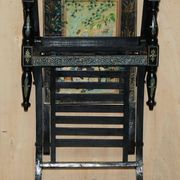 Fauteuil pliant anglo-indien vintage peint à la main
