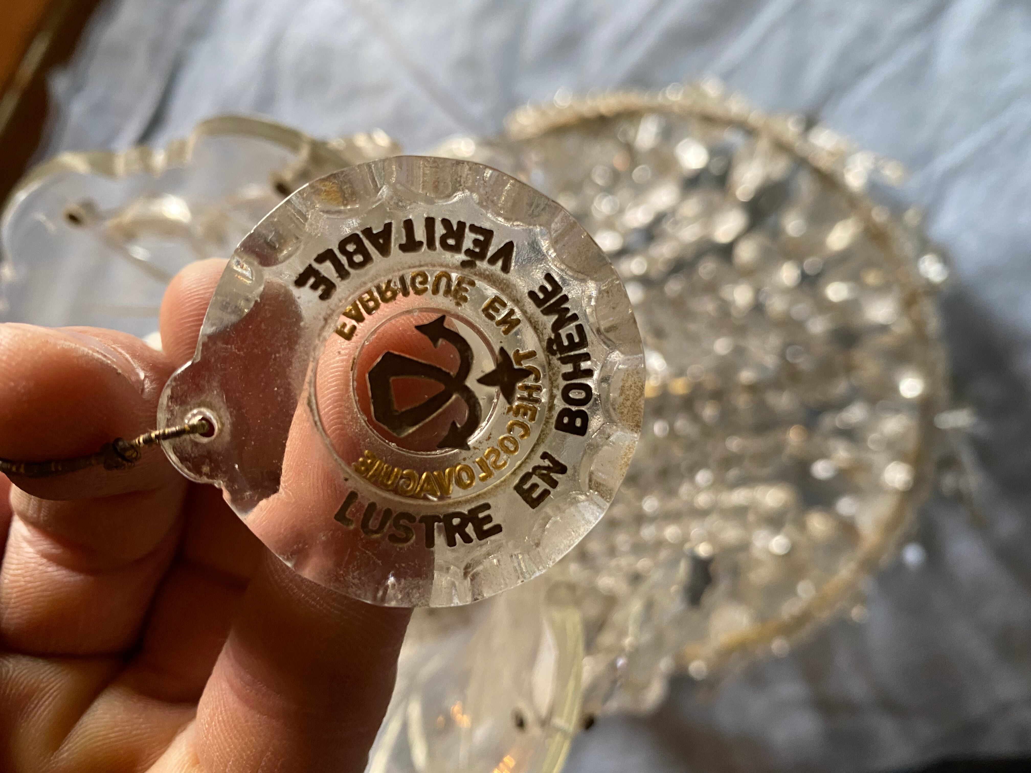 Bohemian crystal hot air balloon chandelier